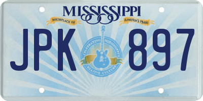 MS license plate JPK897