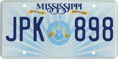 MS license plate JPK898