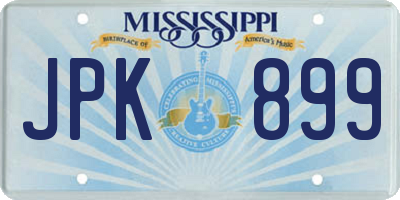 MS license plate JPK899