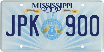 MS license plate JPK900