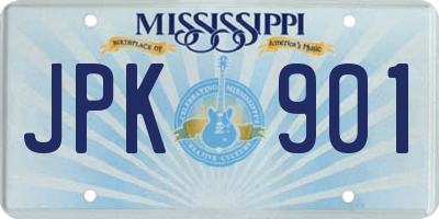 MS license plate JPK901