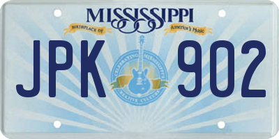 MS license plate JPK902