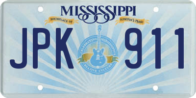 MS license plate JPK911