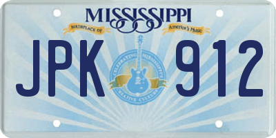 MS license plate JPK912
