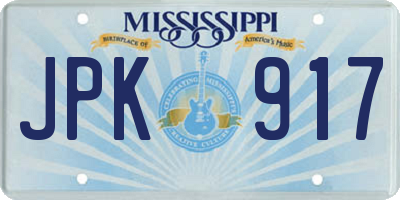 MS license plate JPK917