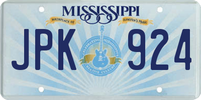 MS license plate JPK924