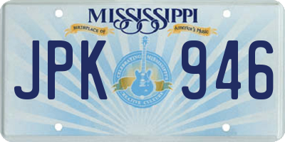 MS license plate JPK946