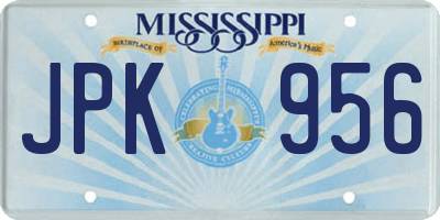 MS license plate JPK956