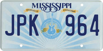MS license plate JPK964
