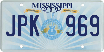 MS license plate JPK969