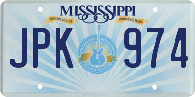 MS license plate JPK974
