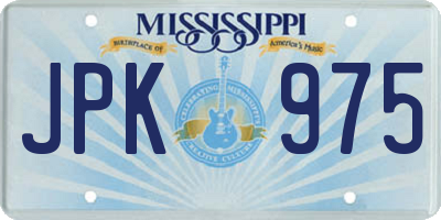 MS license plate JPK975