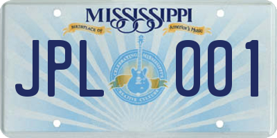MS license plate JPL001