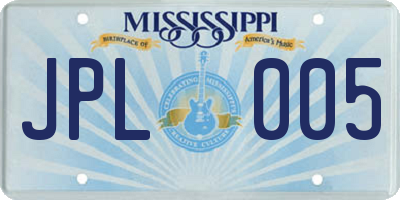 MS license plate JPL005