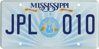 MS license plate JPL010
