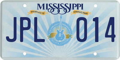 MS license plate JPL014