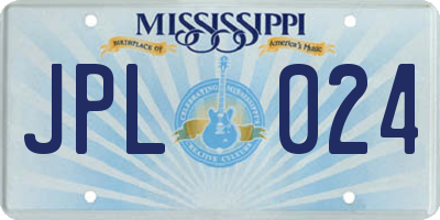 MS license plate JPL024