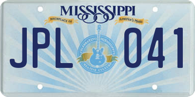 MS license plate JPL041