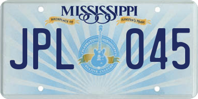 MS license plate JPL045