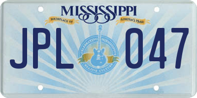 MS license plate JPL047
