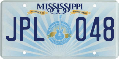 MS license plate JPL048