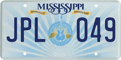MS license plate JPL049