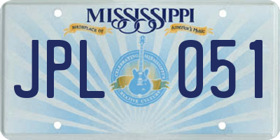 MS license plate JPL051