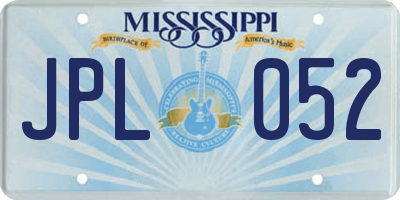 MS license plate JPL052