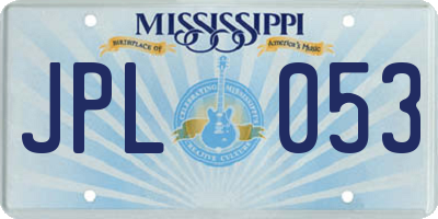 MS license plate JPL053