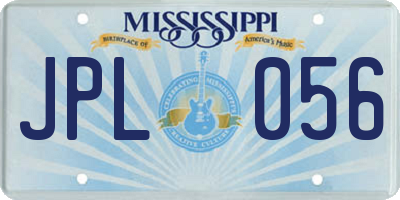 MS license plate JPL056