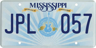 MS license plate JPL057