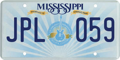 MS license plate JPL059