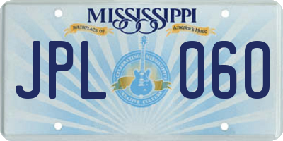 MS license plate JPL060