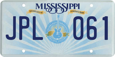 MS license plate JPL061