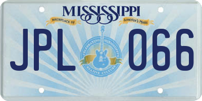 MS license plate JPL066