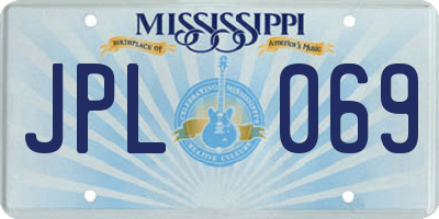 MS license plate JPL069