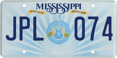MS license plate JPL074