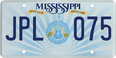 MS license plate JPL075