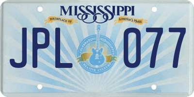 MS license plate JPL077