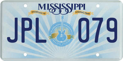 MS license plate JPL079