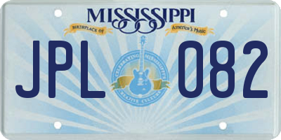 MS license plate JPL082
