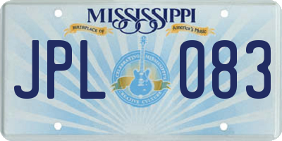 MS license plate JPL083