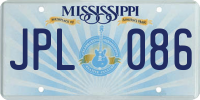 MS license plate JPL086