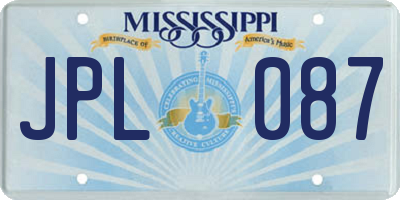 MS license plate JPL087