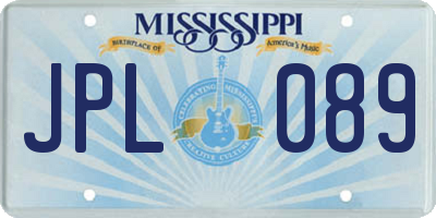 MS license plate JPL089