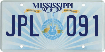 MS license plate JPL091