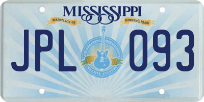 MS license plate JPL093
