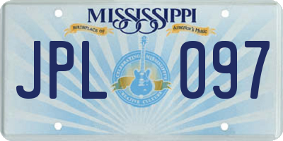 MS license plate JPL097