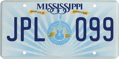 MS license plate JPL099