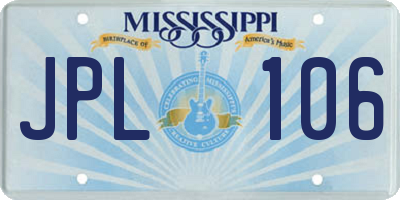 MS license plate JPL106